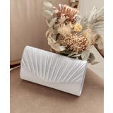 シルバー | 3WAYサテン プリーツパーティークラッチバッグ | PREFERIR