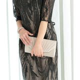 3WAYビジュー付きサテンプリーツパーティークラッチバッグ | PREFERIR | 詳細画像2 