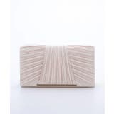 ベージュ | 3WAYサテンプリーツ切り替えパーティークラッチバッグ | PREFERIR