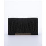 ブラック | 3WAYサテンプリーツ切り替えパーティークラッチバッグ | PREFERIR