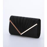 ブラック | 3WAY V字サテンプリーツパーティークラッチバッグ | PREFERIR