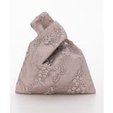 ベージュ | 刺しゅうワンハンドル巾着バッグ | PREFERIR