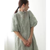 グリーン | ランタンスリーブ結婚式パーティードレス | PREFERIR