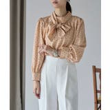 ドット柄2WAYボウタイブラウス | PREFERIR | 詳細画像1