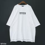 White | WAVESオーバーサイズTシャツ ビッグサイズ ビッグシルエット | PREMIUM K