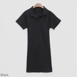 Black | ウエストマーク開襟ワンピース ワンピース ポロシャツ | PREMIUM K