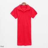 Red | ウエストマーク開襟ワンピース ワンピース ポロシャツ | PREMIUM K