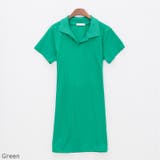 Green | ウエストマーク開襟ワンピース ワンピース ポロシャツ | PREMIUM K