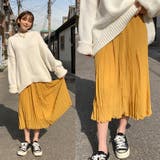 Mustard | 9色のプリーツロングスカート シフォン 透け感 | PREMIUM K