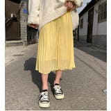 9色のプリーツロングスカート シフォン 透け感 | PREMIUM K | 詳細画像15 