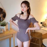 カプチーノフリルワンピース 水着 オフショルダー | PREMIUM K | 詳細画像4 