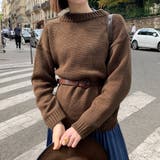 Brown | ふっくらラウンドネックニット セーター ニット | PREMIUM K
