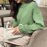 Green | ふっくらラウンドネックニット セーター ニット | PREMIUM K