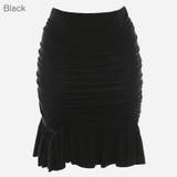 Black | くしゅくしゅシャーリングスカート ミニスカート フリル | PREMIUM K