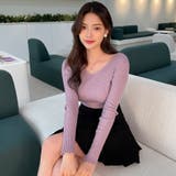 スリムフィットVネックリブニット カラフル インナーとしても | PREMIUM K | 詳細画像7