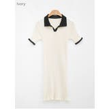 Ivory | ジョニーカラーリブニットワンピース ミニワンピース スリムフィット | PREMIUM K
