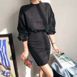 Black | ボリュームスウェットワンピース ワンピース ドロップショルダー | PREMIUM K