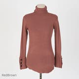 RedBrown | ブラックボタンタートルネックニット 薄手のセーター ハイネック | PREMIUM K