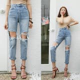 ハイウエストストレートジーンズ ハイダメージ ハードクラッシュ | PREMIUM K | 詳細画像11 