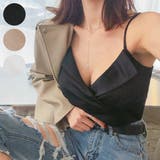 カラービスチェキャミソール 深いVネック ワイドVネック | PREMIUM K | 詳細画像1