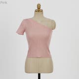 Pink | ハーフオフショルダーリブトップス ワンショルダー デコルテ | PREMIUM K
