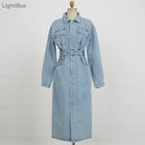 センターボタンデニムワンピース ウエストマーク スリット | PREMIUM K | 詳細画像11 