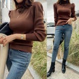 シャーリングパフスリーブニット ハイネック タートルネック | PREMIUM K | 詳細画像14