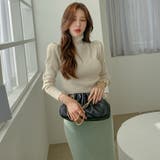 シャーリングパフスリーブニット ハイネック タートルネック | PREMIUM K | 詳細画像2