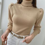 シャーリングパフスリーブニット ハイネック タートルネック | PREMIUM K | 詳細画像8