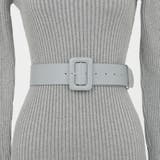 ベルトセットニットロングワンピース タートルネック ハイネック | PREMIUM K | 詳細画像17 