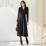 タックVネックロングワンピース パフスリーブ ハイウエスト | PREMIUM K | 詳細画像12 