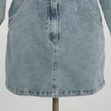 デニムシャツミニワンピース ハイウエスト ドロップショルダー | PREMIUM K | 詳細画像15 