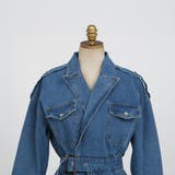 テーラードカラーデニムワンピース ウエストマーク フロントスリット | PREMIUM K | 詳細画像22 