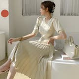 Ivory | ニットベルテッドプリーツワンピース ウエストマーク セットアップ風 | PREMIUM K