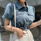 フリルバンディングデニムジャケット クロップド丈 ペプラムヘム | PREMIUM K | 詳細画像3 