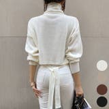 Ivory | バッククロップドリボンニット タートルネック イレギュラーヘム | PREMIUM K