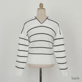 オフショルダーストライプニット クロップド丈 カシュクール | PREMIUM K | 詳細画像11