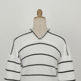 オフショルダーストライプニット クロップド丈 カシュクール | PREMIUM K | 詳細画像15