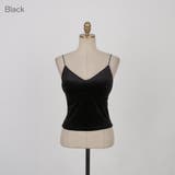 Black | ベルベットテイストブラトップス キャミソール ワイドネック | PREMIUM K