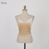 Beige | ベルベットテイストブラトップス キャミソール ワイドネック | PREMIUM K