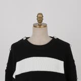 ボタンオープンボーダーニット オフショルダー ルーズフィット | PREMIUM K | 詳細画像11