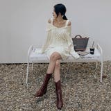 オフショルダーニットワンピース ミニワンピース 長袖 | PREMIUM K | 詳細画像2