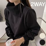 Black | 2WAY裏起毛ハイネックトップス タートルネック 長袖 | PREMIUM K