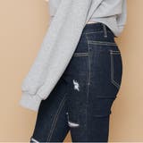 ダメージスリムストレートジーンズ デニム 裾切りっぱなし | PREMIUM K | 詳細画像12 