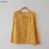 スラッシュドスリーブフラワーブラウス リボンタイ 袖スリットでルーズ感ゆれ感を演出 | PREMIUM K | 詳細画像2 