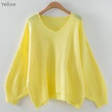 Yellow | バルーン袖のやわらか春ニット パステルカラー きれい色 | PREMIUM K