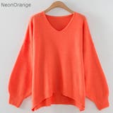 NeonOrange | バルーン袖のやわらか春ニット パステルカラー きれい色 | PREMIUM K