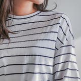 ルーズフィットストライプTシャツ 半袖 ドロップショルダー | PREMIUM K | 詳細画像7 