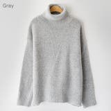Gray | ララタートルネックニット ハイネック セーター | PREMIUM K