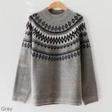 Gray | ノルディックパターンニット セーター 柄編み | PREMIUM K